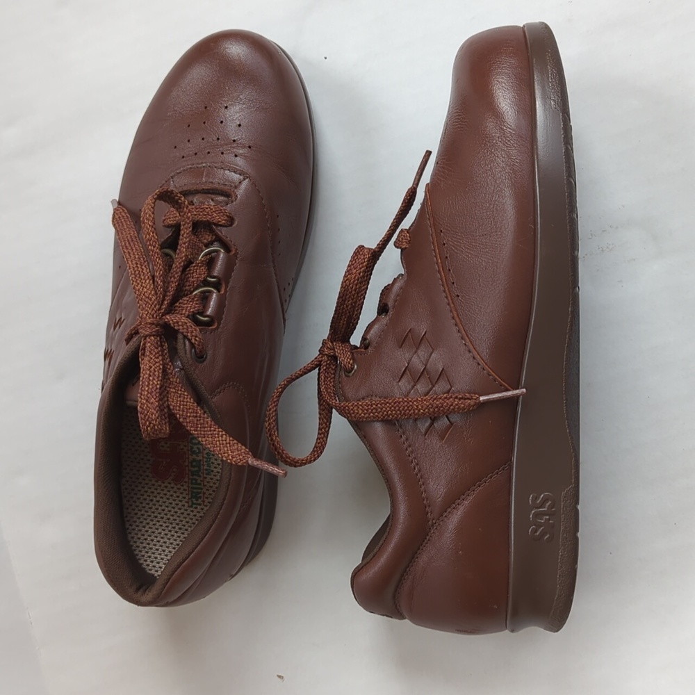 SAS Free Time Tripad Comfort Lace Up Walking Shoe 7N Teak Brown
